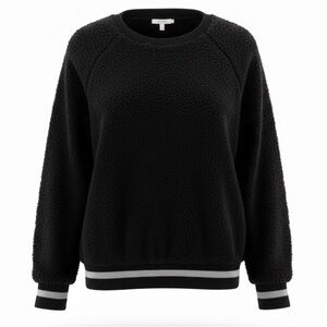 1. State Black Teddy Sherpa Crewneck Pullover Sweater Small